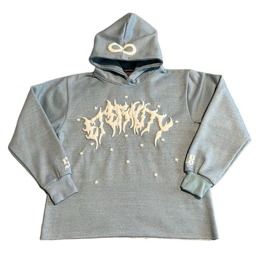 Eternity Sanction Hoodie Sweatshirt Blue Puff Print Logo - Large